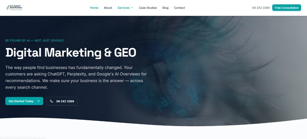 Homepage screenshot for NZBC AI Web