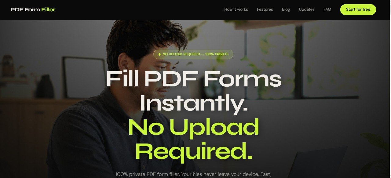 Homepage screenshot for PDF Form Filler